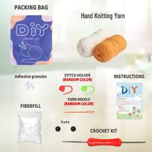 YAMAXIN Turtle Crochet Kit, Front-Facing Animal Handicraft Set With Step-By-Step Instructions, Ideal Gift For Crafters (Random Color Accessories), Crochet Doll DIY Kit With Instruction Manual And Video Tutorial - Coral Orange - View 4