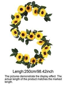 2 buc. Ghirlandă artificială de floarea-soarelui, viță de floarea-soarelui din mătase de 250 cm/98,42 inch cu frunze verzi, potrivită pentru decorarea mansardei, realizarea de coroane, banner de floarea-soarelui pentru nuntă, petrecere de ziua de naștere, decor de perete pentru casă - Multicolor - Vizualizare 13