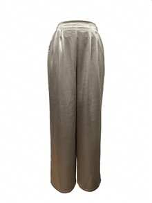 Women's High-Waisted Elegant Slim Fit Wide Leg Pants, Suitable For Spring And Autumn - Dark Grey - View 3