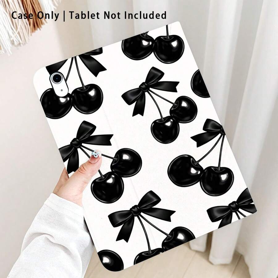 1个翻盖式桌面保护套，带笔槽，黑樱桃图案，兼容华为Matepad SE 11英寸/Matepad Pro 11英寸/Matepad 11.5英寸 2026等，荣耀平板8/9/10，荣耀GT 11.5英寸/X7/X8A/X9/X8Pro/X9Pro/X10 PRO/V9/V8 Pro等，三星S11/A11/A11+等，苹果等，具备自动休眠/唤醒功能，适合返校季、情人节等场合。 - 彩色 - 查看 1