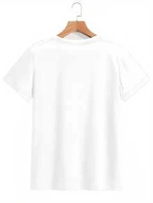 Women'S Casual Crew Neck T-Shirt With "E46 STANCE CULTURE" Letter Print, Short Sleeve Top For Casual Attire, Ladies T Shirts - 白色 - 查看 2