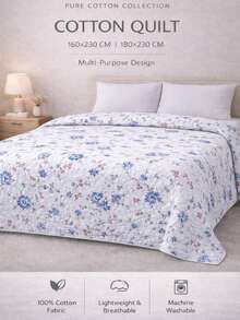 100% Cotton Quilt Bedspread – Lightweight Multi-Purpose Coverlet – All Season – Made In Turkey 160*230 And 180*230 - Multicolor - View 1