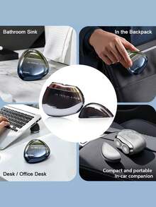 SKYWORTH 400mAh 可充电电动剃须刀，IPX7 级防水，干湿两用，全身可水洗，2 个不锈钢刀片，一键启动，灰色、银色、橙色和蓝色可选 - 彩色 - 查看 6