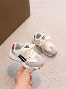 1 Pair Kids' Breathable Lightweight Sports Shoes, Boys & Girls Casual Athletic Sneakers - Black - View 1