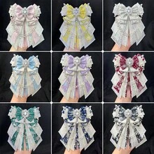 1枚新款可爱时尚装饰胸针，带蝴蝶结，9种颜色可选，银链蝴蝶翅膀手工DIY成品，适合宅男、偶像粉丝、角色扮演、洛丽塔、动漫、卡通、游戏配件 - A - 查看 1