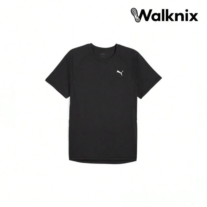 Puma Run Velocity Solid Fashion Versatile Soft Skin-Friendly Short Sleeve T-Shirt Black Tops Men - Multicolor - View 1