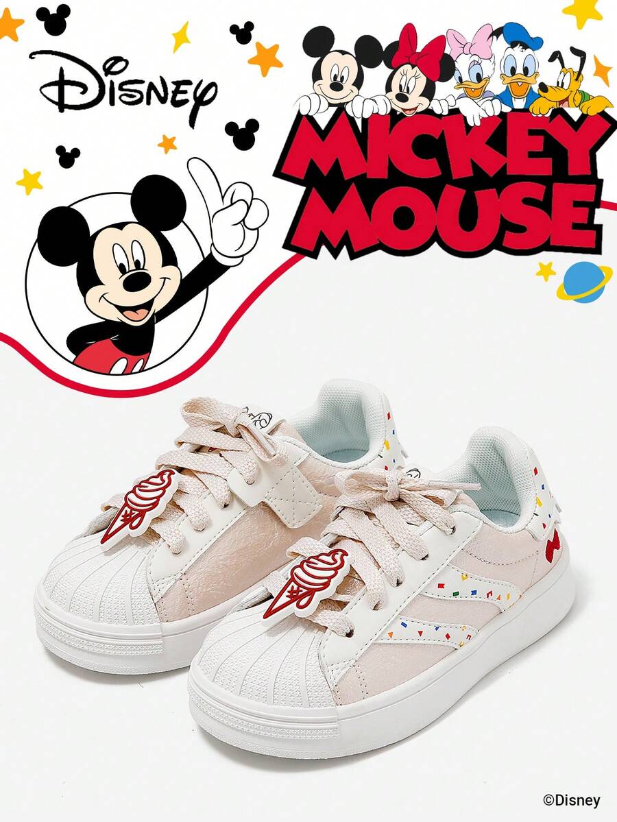 Disney 1 Pair Kids' Sneakers, Suitable For Daily Wear, Festivals, Sports, Outdoor Activities, Comfortable, Non-Slip, Durable, Breathable (Boys' Sneakers, Boys' Skate Shoes, Kids' Sports Shoes, Girls' Sneakers, Girls' Skate Shoes) - Pink - View 1