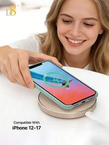 D8 无线充电器，粉色无线充电器，美观无线充电板，可爱 Qi 无线充电器（女士适用），10W 最大快充，兼容 17/16/15/14，三星 S24/S23/S22 无线充电器，快速 Qi 无线充电板，女生无线充电器，可爱手机充电器，床头充电垫，桌面充电板 - 彩色 - 查看 4