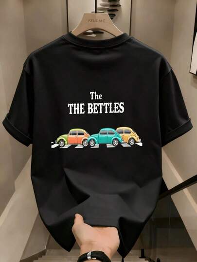 Camiseta de manga corta% algodón para hombres, camiseta de manga corta impresa% algodón, algodón de alta calidad, transpirable, ropa de calle diaria, conjuntos de estilo versátil para hombres ZGN5