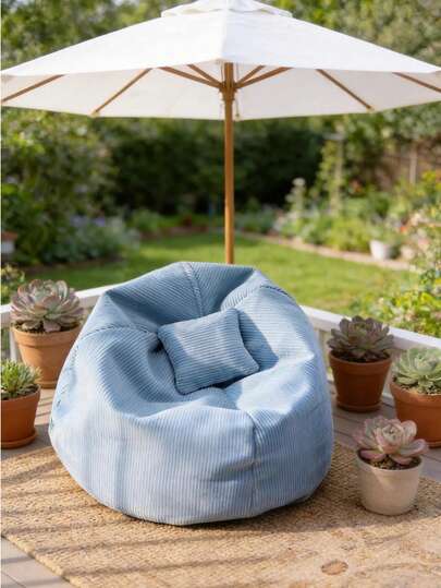 1个迷你懒人沙发，多种颜色可选（粉色/蓝色/紫色等），ins风舒适风格，灯芯绒面料，圆形豆袋造型，精致缝线+厚实填充+配套迷你抱枕，迷你家具装饰，适用于娃娃屋、圣诞节、新年、情人节、生日、客厅、卧室、微缩场景装饰，手工模型