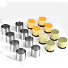 8pcs 5cm/2inch Stainless Steel Mousse Cake Round Mold, Taller & Thicker, Seamless Design, 5cm Height, Baking Mold, Baking Tool, Mousse Ring, Tiramisu, Cheesecake - Light Grey - View 7