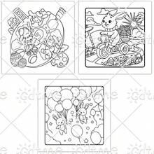 GDTME A Cute Easter Coloring Book, Easter Coloring Fun, 24 Pages Of Simple & Comfortable Doodles, Relaxing, Suitable As Easter Gifts For Family & Friends, Back To School Gifts, Stationery, Office Supplies, Easter Party Supplies, Pearl Paper Crafts, Easter Decorations, Size 7.9x7.9 Inches, Comes With 5 Stickers. - Cute Easter - View 4