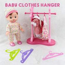 20个装婴儿衣架，娃娃衣架，适用于婴儿衣服和娃娃衣服，可用于娃娃衣柜。 - 彩色 - 查看 4
