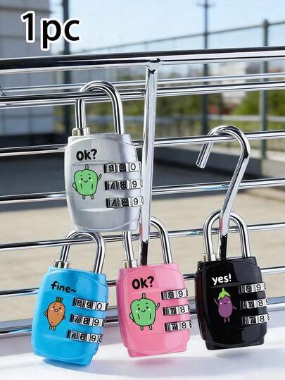 1 buc Lacăt cu Combinație Metalică cu Trei Cifre, Cu Imprimeu Drăguț cu Legume, Lacăt cu Combinație pentru Dulapul de Sală, Lacăt Antifurt cu Fermoar pentru Valiză și Ghiozdan, Lacăt Portabil Mic Colorat pentru Bagaj, Mic și Robust, Lacăt Solid, Antifurt Cvadruplu, Călătorii fără Griji, Un Articol Necesar pentru Ieșiri în oraș, Un Lucru Bun pentru Elevi pentru a Începe Școala, Ramadan, Eid Al-Fitr, Ziua Îndrăgostiților, Cadouri de Ziua Mamei, Cadouri de Recunoștință