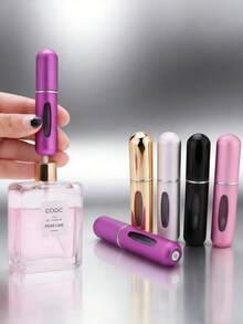 1pc/2pcs/3pcs/4pcs/5pcs 5ml Refillable Perfume Atomizer Bottles, Vacuum Pump Travel Portable Perfume Sprayer, Leak-Proof Cosmetic Water Refill Container, Available In Pink, Blue, Black, Gold, Silver, Light Blue, Rose Red, Gray, Green, Red - Multicolor 5ml - View 2