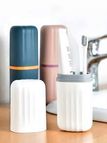 Cốc đựng bàn chải đánh răng du lịch dung tích lớn có nắp đậy chống bụi, giá đựng bàn chải sắp xếp cho người thường xuyên đi du lịch nam nữ, hộp đựng bàn chải chống ẩm cho phòng tắm, phòng gym, du thuyền, cắm trại, bãi biển, kỳ nghỉ, ký túc xá, quay lại trường học, phụ kiện du lịch thiết yếu - Nhiều màu - Xem 5