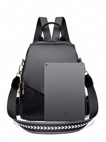 Leather Backpack | Interpret The Aesthetics Of Travel In All Scenarios Quilted Stitching Process, A Set Of Equipment To Unlock The Absolute Visual Sovereignty Daily, Commuting And Travel The Whole Series Is Equipped With Adjustable Double Shoulder Straps/Crossbody Straps Top Handle, Through Double Shoulder Commuting Liberation, Hand-Held Quick Access,-Body Urban Neat And Adapt To Officen - Multicolor - View 9