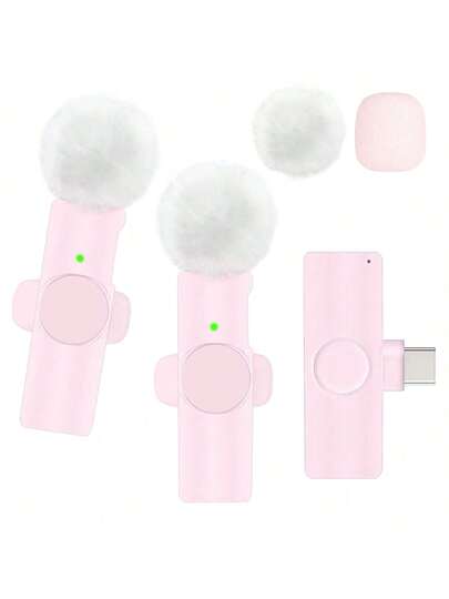 无线领夹式麦克风，兼容、iPad，Type-C接口，即插即用，2.4G超低延迟，内置降噪芯片，适用于视频录制、采访、播客、Vlog等，50mAh可充电电池