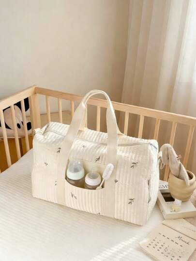 1pc Baby Room Storage Bag, Mommy Travel Bag, Large Capacity Handbag, Machine Washable Lightweight Mommy Crossbody Bag, Maternity Hospital Bag, Maternity Supplies Storage Bag, Embroidered Travel Bag, Large Capacity Luggage Bag, Lightweight Storage Crossbody Bag