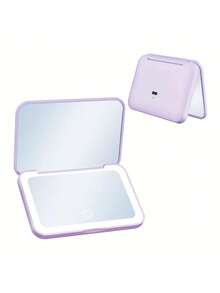 LED Makeup Mirror, Portable Mini Makeup Mirror, USB Rechargeable LED Lighted Makeup Mirror, Pocket Makeup Mirror With Lights, Dimmable & Foldable Makeup Mirror With 3 Color Lighting Modes - White, Natural, Warm, Touch Screen Brightness Adjustment, Multi-Functional Vanity Mirror For Student Dorm, Travel, Makeup, Office, Bedroom, Best Christmas Gift For Women - Multicolor - View 13