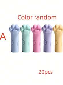 10个/20个/30个装猫爪铅笔帽，卡通猫咪铅笔套，保护套，铅笔夹，多功能软橡胶铅笔帽，办公学习用品 - 彩色 - 查看 16