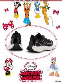 Disney 1 Pair Kids' Sneakers, Suitable For Daily Wear, Festivals, Sports, Outdoor, Comfortable, Non-Slip, Durable, Breathable (Boys' Sports Shoes, Boys' Casual Shoes, Girls' Sports Shoes, Girls' Casual Shoes) - Black - View 3