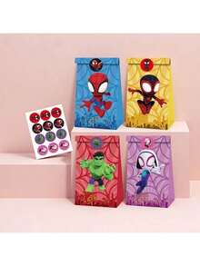 Bộ 12 túi quà tặng Người Nhện MARVEL - Đồ dùng trang trí tiệc siêu anh hùng, gồm 12 thiết kế độc đáo, phù hợp cho sinh nhật, lễ tốt nghiệp, trang trí tiệc siêu anh hùng, gói quà sinh nhật, họa tiết nhân vật tươi sáng. - Nhiều màu - Xem 2