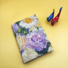 1pc Handmade Oil Painting Style Fabric Book Cover, Notebook Journal Fabric Book Sleeve, Gift For Book Lovers, Couples, Family - Single Piece - View 7