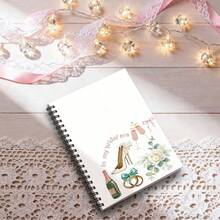 1 Wedding Planning Book Bridal Age Wedding Planning Handbook - Elegant Light Pink Spiral Binding Bridal Diary, Floral And Wedding Theme Design (Champagne Glass, Wedding Shoes Elements) - Bride/Bridesmaid Engagement Gifts, Wedding Planning Brochure And Anniversary Gifts A5 - 1pc - View 4