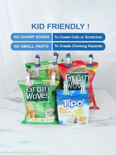 4/8个装食品密封夹，食品包装夹，重型金属食品夹，适用于食品、厨房袋、相册等。颜色随机，食品储存及配件，厨房收纳整理，家居必备品。