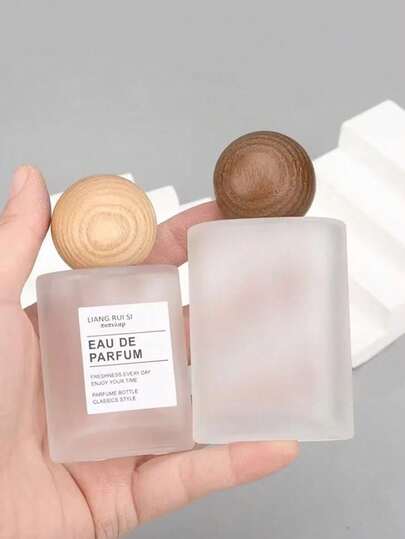 Premium Round Wooden-Grain Perfume Refill Bottles (30ml/50ml), Leak-Proof And Reusable, Portable Travel Perfume Refill Bottles, Made Of Glass, With A Wooden Cap And A Pressurized Nozzle That Sprays A Fine Mist, Perfect For Creating Personalized Fragrances. The Best Gift For Your Girlfriend Or Best Friend, Valentine's Day Gift, Or Birthday Present.