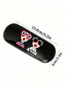 Estojo grande para óculos, elegante e moderno, com estampa de rainha. Bolsa para óculos, estojo estampado estiloso, material plástico, à prova d'água e resistente a manchas. Acessório de viagem, estojo para óculos com estilo ins, bolsa de mão, estojo para guardar óculos, estojo protetor para óculos de miopia. Pode armazenar óculos, cabos de dados, chaves, canetas. Ideal para viagens, camping, praia, turismo e como presente de Dia dos Namorados. - Multicolorido - Ver 9