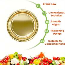 G4GADGET 100 Paper Plates 23cm - 9inch Paper Plates, Disposable Plates, Party Plates - Gold - View 7