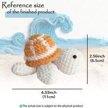 YAMAXIN Turtle Crochet Kit, Front-Facing Animal Handicraft Set With Step-By-Step Instructions, Ideal Gift For Crafters (Random Color Accessories), Crochet Doll DIY Kit With Instruction Manual And Video Tutorial - Coral Orange - View 3
