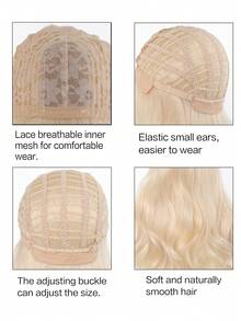 Synthetic Wig, Long Wavy Golden Hair With Bangs, Long Curly Hair Ponytail, Braided Hairstyle, Halloween And Christmas Gift - Multicolor - View 8