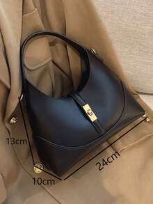 Túi xách đa năng hình bánh bao phối màu tương phản, tiện dụng cho việc đi làm hàng ngày, hẹn hò, mua sắm. - màu đen - Xem 8