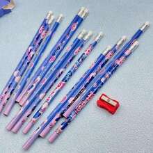 12pcs/Box Cartoon Stitch Wooden Pencils With Erasers, Creative Stationery Gift Set - Stitch Pencil - View 2