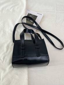 New Casual Women's Handbag, Korean Fashion One Shoulder Crossbody Bag, Large Capacity Chic Minimalist Tote - Black - View 8