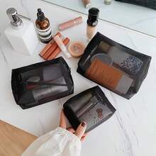 Geantă cosmetică din plasă de nailon cu capacitate mare, geantă de toaletă portabilă pentru femei, design ușor și respirabil, organizator de machiaj multifuncțional pentru călătorii în aer liber, spațioasă pentru cosmetice, îngrijirea pielii, articole de toaletă, geantă de machiaj nouă și la modă pentru uz zilnic și călătorii, cadou de Ziua Mamei - Multicolor - Vizualizare 8