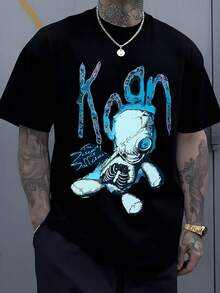 Figura de mu?eco azul con aspecto desgastado que simboliza la lucha interna del ser humano la superación del dolor y la búsqueda de identidad mostrando detalles de costuras rotas y un toque artístico moderno camiseta de hombre de algodón casual para uso diario - Negro - Ver 8