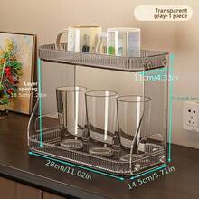 1pc Acrylic Double-Layer Cup Holder, Desktop Glass Coffee Cup Rack, High-End Kitchen Dining Table Tea Cup Stand, Universal Holiday Gift - B - View 4