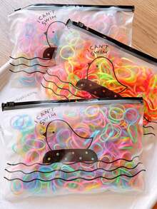 Kit Of 2500 Silicone Hair Elastics With Organizer Bag – Durable Colored Hair Ties For Hairstyling - 無色 - 查看 2