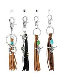Western Cowboy Style Key Chain,Horseshoe Keychain,Stylish Key Ring For Car Keys,Fashionable And Minimalist Lucky Charm Horseshoe Golden Keychain Creative Small Gift Horse Hoof Ornament Pendant,Equestrian-Themed Holiday Gift,Teacher Appreciation Gifts,Vintage Western Key With Horsebit,Rustic For Men's Keys,Y2k ,Western ( Cowboy Gear),Mother'S Day Gift, Graduation Gifts - Multicolor - View 8