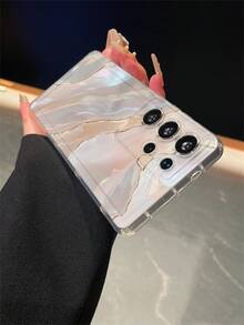 1pc Marine Shell Pattern Cushion Transparent Anti-Drop Phone Case, TPU Material Suitable As Holiday Gift, Fit For Samsung S25/S25 Plus/S25 Ultra/S24 Ultra/S24/S23 Ultra/S23/S22 Ultra/S22, Unisex - Multicolor - View 4