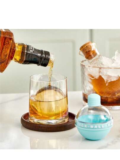 2 Pcs Versatile Affordable Transparent Spherical Ice Tray Mold Silicone Slow-Melting Large Ice Balls Improve Drink Taste, Perfect For Home Bar Restaurant Camping Party Mixing Drinks Cold Beverages Coffee, Multi-Function Ice Maker Viral Bar Tool, Daily Universal Gift