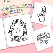 GDTME Libro para colorear lindo para cosméticos, Libro para colorear COZY FRIENDS para adultos y adolescentes, audaz y simple, alivio del estrés, vuelta a la escuela, Día de la Mujer, regalo de cumpleaños, papelería, suministros de oficina, tamaño 7.9x7.9 pulgadas - Maquillaje lindo - Ver 3