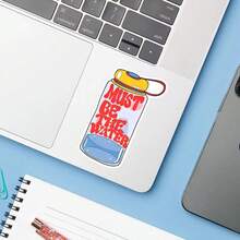 1PC Funny Water Bottle Sticker, Must Be The Water Laptop Decal, Retro Quote Vinyl, Hydration Gift, Waterproof Peel & Stick Tumbler Sticker, Sarcastic Water Bottle Decal, Trending Cute Notebook Vinyl - Multicolor - View 5
