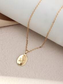 1 pieza Collar con colgante de flor minimalista y elegante en color dorado, adecuado para uso diario, citas y fiestas - Amarillo Oro - Ver 6