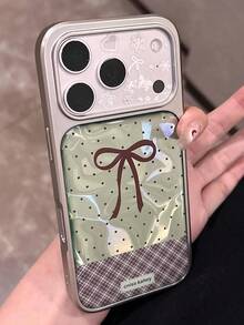 复古绿色波浪蝴蝶结手机壳，适用于 17/17 Pro Max、新款16 Pro，兼容 13/14/15 Pro Max，防摔手机壳，女士适用 - 綠色 - 查看 5