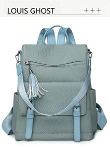 Retro Backpack | Interpret The Aesthetics Of Commuting In All Scenarios The Whole Series Of Tassel Zippers Leather Buckle System, A Of Equipment To Unlock The Absolute Visual Sovereignty Of Daily, Commuting - Multicolor - View 15